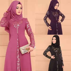 Abito da Donna Taglie Forti, Abaya Dubai, Vestiti Musulmani Islamici Eleganti, Abbigliamento Islamico Elegante per Signore del Medio Oriente - Product Image 6