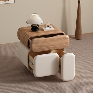 <span class=keywords><strong>Table</strong></span> <span class=keywords><strong>de</strong></span> <span class=keywords><strong>Chevet</strong></span> Moderne Créative Style Crème Luxe Léger en Bois Massif Meuble <span class=keywords><strong>de</strong></span> Rangement pour Chambre à Coucher BTBT013 - Product Image 2