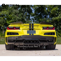 Kit carrosserie en fibre de carbone sèche, diffuseur arrière léger, kit aérodynamique compatible avec Chevrolet Corvette C8