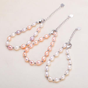 Bracelet en perles d'eau douce de Zhuji pour femmes, style bohème, micro-défauts, petites perles de riz, matériau doré, simple, cadeau pour maman, personnalisé - Product Image 2