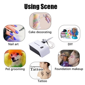 Trung Quốc Chuyên Nghiệp Điện Của Nhãn Hiệu Màu Thực Phẩm Airbrush Mặt Sơn Aerografo Có Thể Sạc Lại Piston Trọng Lực Thức Ăn Loại - Product Image 5