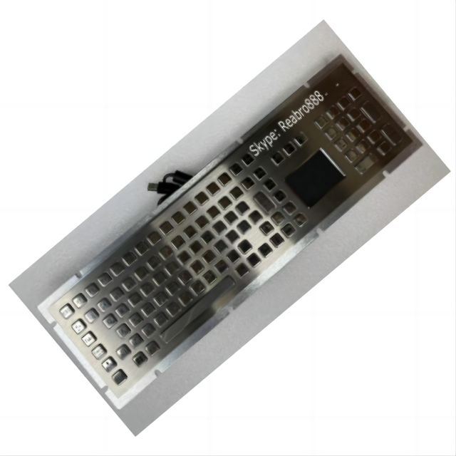 D-8605T 107 Keys Rugged All-In-One Industrial Full Size Stainless Steel Touchpad Keyboard With Numeric Keypad