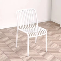 Chaises de salle à manger en plastique noir de style moderne empilables, meubles de patio de restaurant, chaise de jardin en plastique blanc PP pour l'extérieur