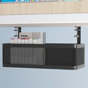 Office <b>Desk</b> Under <b>Desk</b> Storage Rack Rectangle Hook Type No Installation Required Desktop Organization Supply - Product Image 4
