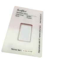 Ensemble de cartes PVC numérotées recto-verso en forme de pièce d'or, sérigraphiées, avec finition estampage à chaud, carte magnétique avec emballage lingot