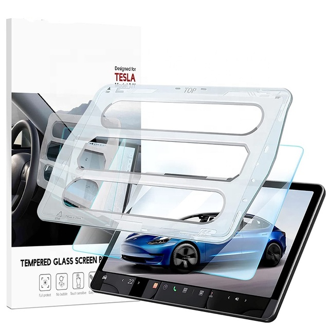 Matte Tempered Glass Grade AAA Car Anti-Reflection HD Transparent 9H 2.5D Anti-Scratch Screen Protector for Tesla Model 3/Y