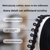 Cordon élastique, clip nasal, boucle pour l'œil, attache d'oreille pour vêtements, personnalisé, noir et blanc, enduit, 100% polyester teint, en stock, 16 brins