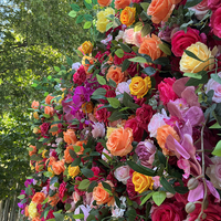 Mur de fleurs artificielles 3D en soie (roses et hortensias) de 2,4 x 2,4 m pour décoration de mariage, événements et photomaton - Vente en gros