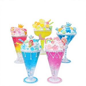 ชุดวัสดุ DIY พลาสติกทำมือสำหรับเด็ก ชุดของเล่นดินคริสตัลเล่นทำอาหาร ไอศกรีม ของหวาน ถ้วยน้ำผลไม้ - Product Image 1