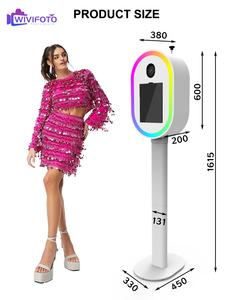 ตู้ถ่ายรูปดีไซน์ใหม่ สีขาวเงา พร้อมไฟวงแหวน LED สำหรับงานปาร์ตี้ เซลฟี่ กล้อง DSLR รองรับแท็บเล็ตขนาด 10.2-13 นิ้ว - Product Image 4