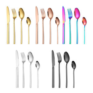 Ensemble de couverts nordiques en acier inoxydable 304 couleur or rose, 24 pièces, <span class=keywords><strong>Laguiole</strong></span>, pour Noël - Product Image 5