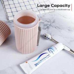 Vente en gros : Boîte de rangement scellée en deux parties pour dentifrice et support double pour gobelets de bain de bouche, portable, écologique, pour le voyage et la mode - Product Image 4