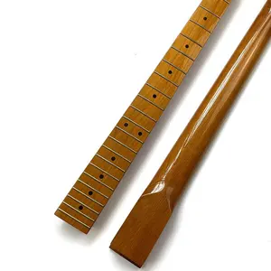 22 Frets electric guitar neck Glossy TL Roasted Maple Guitar Necks for DIY Guitar parts