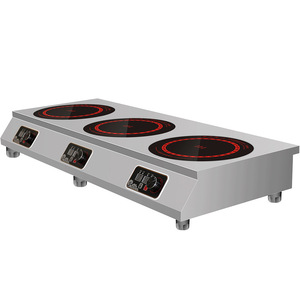 Cuisinière électromagnétique (trois extrémités) Haute puissance: 3000W Cuisinière multi-têtes de type table (3 yeux) Casserole Cuisinière à induction - Product Image 3