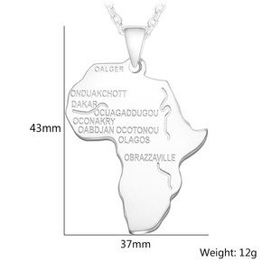 All'ingrosso Trendy 304 in acciaio inox Africa mappa collana pendente uomini e donne oro argento nero lucido gioielli regalo - Product Image 3