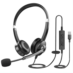 Factory Manufacturer Best Quality Wired Dual ENC Noise Cancellation Headset Call Center For Conference