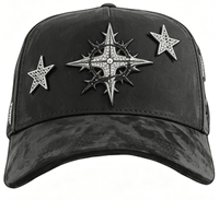 Casquettes de baseball en daim pour l'extérieur avec logo TPU, motif flamme, motif barbe SCREAM, strass et code NFC, vente en gros