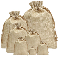 Sac à cordon imprimé personnalisé en imitation jute, pochette réutilisable en toile de jute pour petits cadeaux, bijoux, bonbons, emballage de faveurs de fête, vente en gros