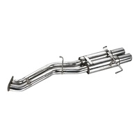 Système d'échappement arrière en acier pour Nissan 240SX S14 Silvia Base/SE/LE 95-98 avec embout de silencieux double de 3,5 pouces