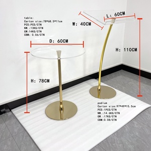 <span class=keywords><strong>Atril</strong></span> y Mesa Modernos de Acrílico Ecológico de 12 mm, 2 Estilos, 3 Colores, Podio de Metal Pulido, Soporte Estable para Eventos y Bodas, En Stock - Product Image 3