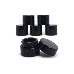 Pot en verre violet UV de luxe pour crème pour les yeux, 5 ml, 15 ml, 30 ml, 50 ml, 100 ml, 200 ml, avec couvercle en plastique noir pour emballage cosmétique - Product Image 1