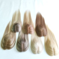 Rambut Asli Manusia 100% Virgin Silk Base 3x5 Ringan dan Bernapas, Topper Ikat Tangan dengan Kulit Kepala Asli untuk Wanita dengan Rambut Menipis, Grosir OEM