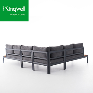 Fascia alta <span class=keywords><strong>balcone</strong></span> salotto moderni impermeabili all'aperto divani in alluminio mobili <span class=keywords><strong>da</strong></span> giardino a forma di L Set per il tempo libero <span class=keywords><strong>divano</strong></span> componibile <span class=keywords><strong>da</strong></span> giardino - Product Image 4