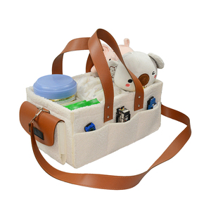 Nuohui Vente Chaude Teddy Polaire <span class=keywords><strong>Sac</strong></span> À <span class=keywords><strong>Langer</strong></span> nappy caddy, nounours caddy panier de rangement panier décoratif pliable - Product Image 5