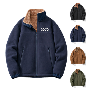 Giacche Invernali Casual da Uomo su Misura, Taglia Grande, in Pile Polare Ecologico con Zip, Antivento per Esterno, con Fodera in Sherpa - Product Image 1