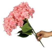 Buket bunga dekorasi pernikahan, seni hutan unik 5 kepala bunga simulasi Hydrangea batang panjang untuk dekorasi pernikahan buatan