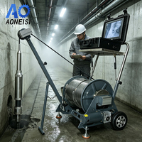 Caméra d'inspection de puits profonds pour relevés de canalisations municipales, avec poignée antidérapante, double vue grand angle HD, tête double vue haute performance
