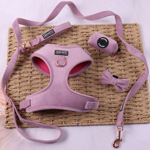 Okeypets-Conjunto de Arnés de Terciopelo para Perro, Correa Personalizada para Mascota, <span class=keywords><strong>Collar</strong></span> de Arnés Colorido sin Tirones, Doble Anillo en D - Product Image 5