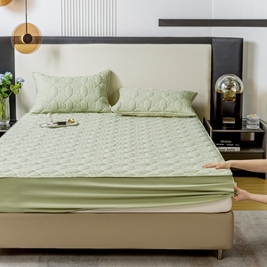 Drap-<span class=keywords><strong>housse</strong></span> matelassé en coton pour bébé, classe A, 360 °   Protège-matelas antidérapant, doux et chaud, lavable en machine - Product Image 1