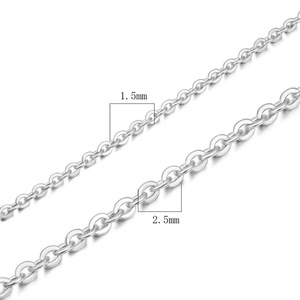 <b>Titanium</b> Steel Couple's Simple O-Shape <b>Chain</b> Necklace 1.5mm 2.5mm Men Women Gift Jewelry CE463 - Product Image 1