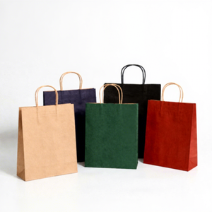 Custom Printed Kraft <b>Paper</b> Shopping Bags Retail Takeaway Carrier Bags With Logo Flat Handle <b>Biodegradable</b> Packaging - Product Image 2