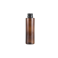 Vente chaude 100ml 120ml 150ml 250ml 350ml 500ml Cylindre à épaulement plat Ambre Brun Bouteille en plastique PET avec bouchon à vis en plastique