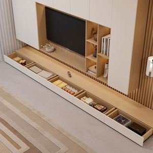 Trendy LED <b>Wood</b> <b>TV</b> Cabinet Space-Saving Living Room Furniture for Bedroom <b>Small</b> Apartment Hotels Fits 65"+ <b>TVs</b> - Product Image 2