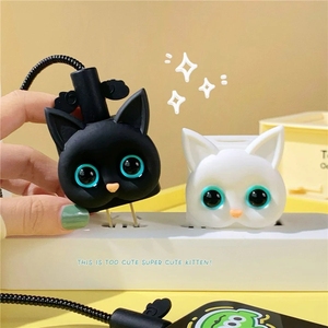 Organisateur de câble protecteur chat dessin animé mignon gestion de ligne de données charge <span class=keywords><strong>enrouleur</strong></span> sûr pour <span class=keywords><strong>IPhone</strong></span> IPad 18W 20W chargeur Protection - Product Image 2