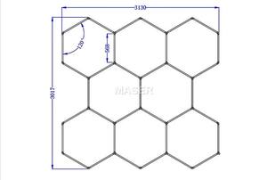 Éclairage intérieur de haute qualité moderne 100V-240V hexagone rvb lumières pour <span class=keywords><strong>Garage</strong></span> Gym salle de jeux 8 grille nid d'abeille lumières - Product Image 6