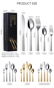 Set di <span class=keywords><strong>Posate</strong></span> di Lusso in Acciaio Inox Nuova Collezione Dorata con Finitura a Specchio Oro per Matrimoni e Feste - Product Image 3
