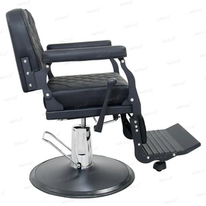 Silla de peluquero Vintage de alta resistencia con sistema hidráulico Silla de salón de metal hecha a mano de artista para peluqueros para salones de belleza - Product Image 4