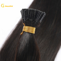 Extensions de cheveux I-Tip en kératine pré-collée, 100 % naturelles, vierges, brutes, alignées, noires, lisses, de qualité brésilienne, personnalisables en gros