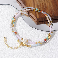 Luxe personnalisé 18k plaqué or pierre naturelle collier de perles perle naturelle or perle tour de cou bijoux de mode pour les femmes ensembles
