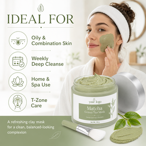 Mascarilla de Barro Volcánico con Té Verde OEM, Limpieza Profunda, Absorbe el Exceso de Grasa, Purifica los Poros, Elimina Puntos Negros, Suaviza y Refresca la Piel - Product Image 2