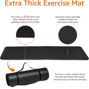 Tapetes de Yoga Gruesos de NBR de Alta Calidad para Fitness, Estiramiento y Ejercicio, Tapete de Yoga Superior para Gimnasio, Deportes y Entrenamientos - Product Image 3