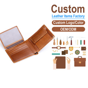 กระเป๋าสตางค์หนังวัวแท้แบบพับสองตอนสำหรับผู้ชาย สไตล์วินเทจ ป้องกัน RFID พร้อมช่องใส่เหรียญ  สามารถสลักชื่อเป็นของขวัญได้ - Product Image 1