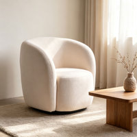 Fauteuil d'appoint pivotant beige CARLFORD, fauteuil barillet moelleux pour salon, Poltronas, fauteuil barillet pivotant, chaises de salon