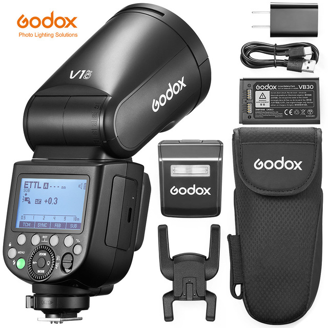 Godox V1Pro TTL Head Flash 2.4G Wireless Remote Control HSS 1/8000s ABS Material 10cm Diameter Compatible Fuji/Olympus Flashes