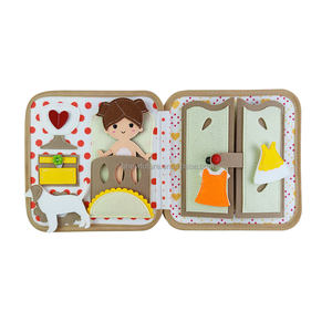 Libro de actividades Montessori para niños pequeños, libro ocupado, libro silencioso de fieltro con 10 páginas para el aprendizaje preescolar, juguetes educativos para el tiempo de barriga - Product Image 3