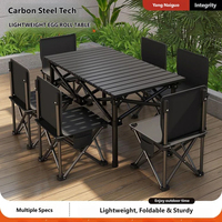Ensemble table et chaises pliantes portables modernes et légères pour l'extérieur, idéal pour le camping, les pique-niques, la plage, la maison, la cour, les barbecues et toutes les occasions.